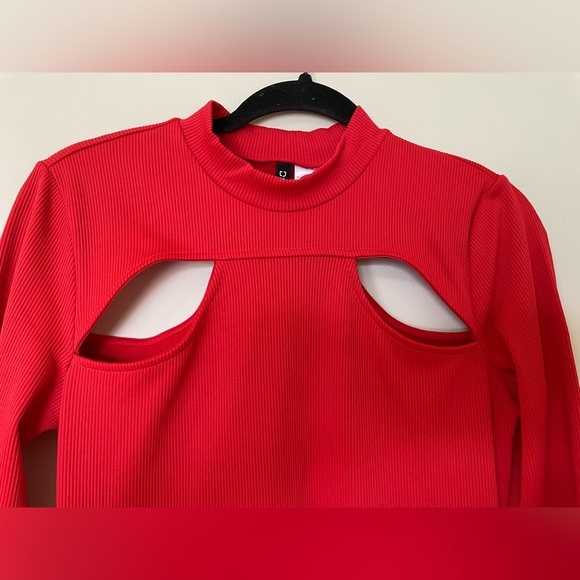 H&M Caliente Bodycon Cutout Ribbed Mini Dress - M - Picture 3 of 6